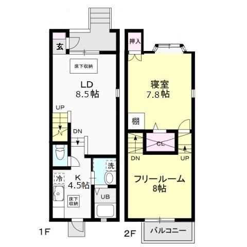 FOLIAR SAKAMAIII(2DK/1階)の間取り写真