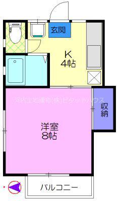 LIA VILLAGE(1K/2階)の間取り写真