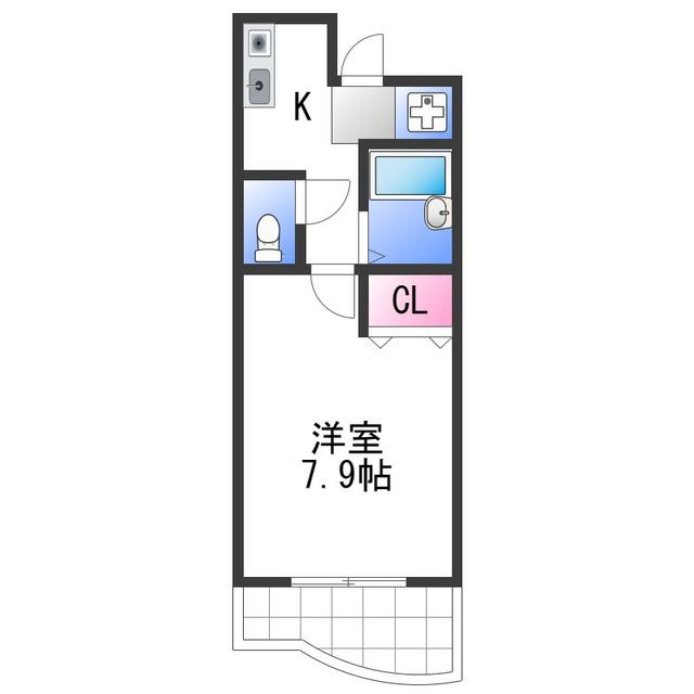 セゾンコート春木(1K/3階)の間取り写真
