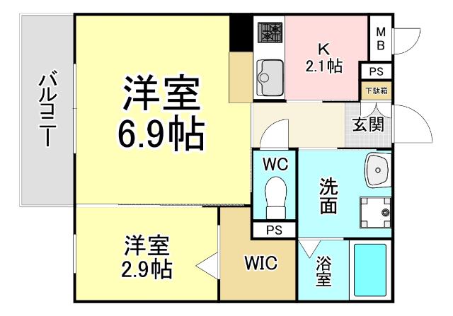 ERIOS COURT KII(2K/2階)の間取り写真