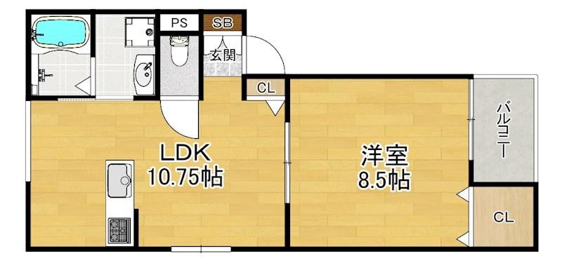 SAN・FLOURISH(1LDK/2階)の間取り写真