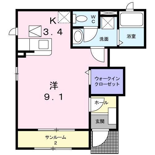 ＪＲ信越本線 新潟駅 バス乗車時間：20分 最寄りバス停で下車 徒歩1分 2階建 築13年(1K/1階)の間取り写真