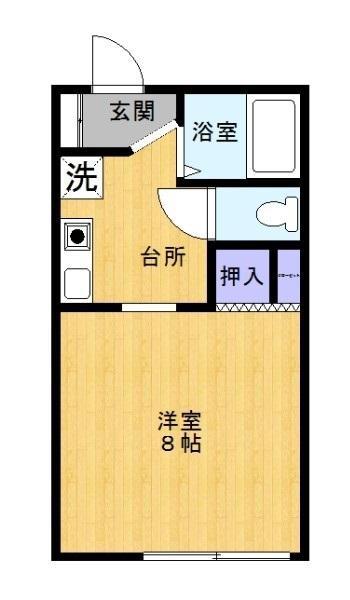 シティーメイト(1K/1階)の間取り写真