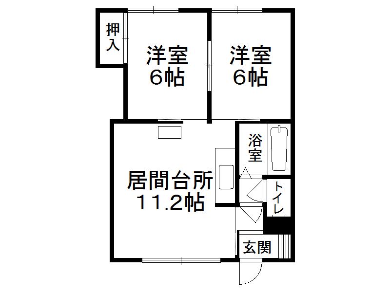 コーポ 圭(2LDK/1階)の間取り写真