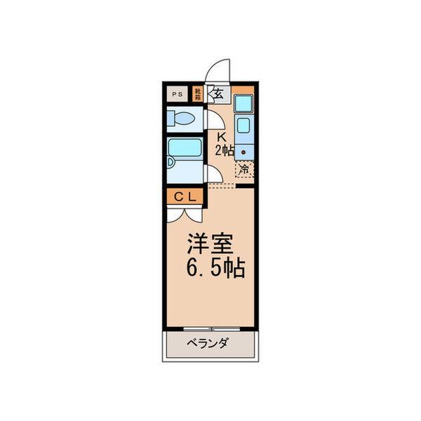 東山ビレッジ(1K/6階)の間取り写真