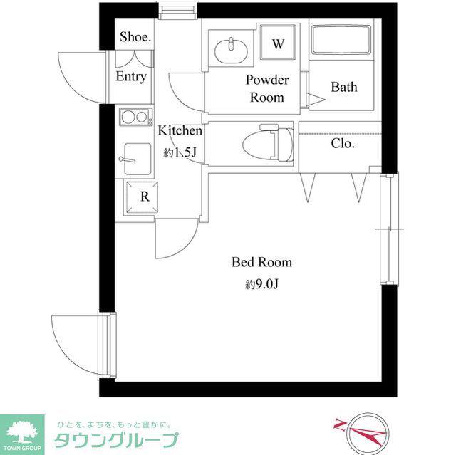 ガレット戸越銀座(1K/1階)の間取り写真