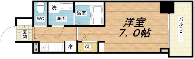 S-RESIDENCE堺筋本町DEUX(1K/3階)の間取り写真