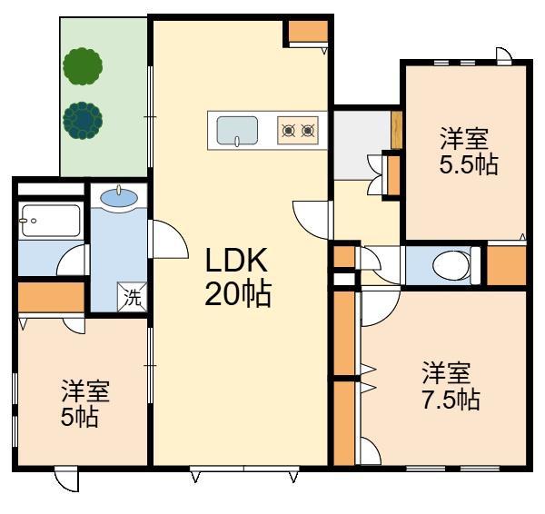 小田急多摩線 栗平駅 徒歩19分 3階建 築16年(3LDK/1階)の間取り写真