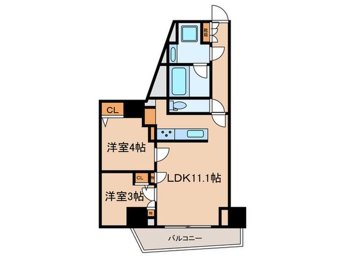 ルミーク文京千石(2LDK/4階)の間取り写真