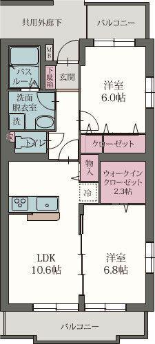パストラル(2LDK/1階)の間取り写真