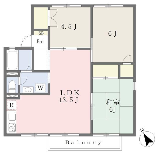 ファーストヴューラ壱番館(3LDK/2階)の間取り写真
