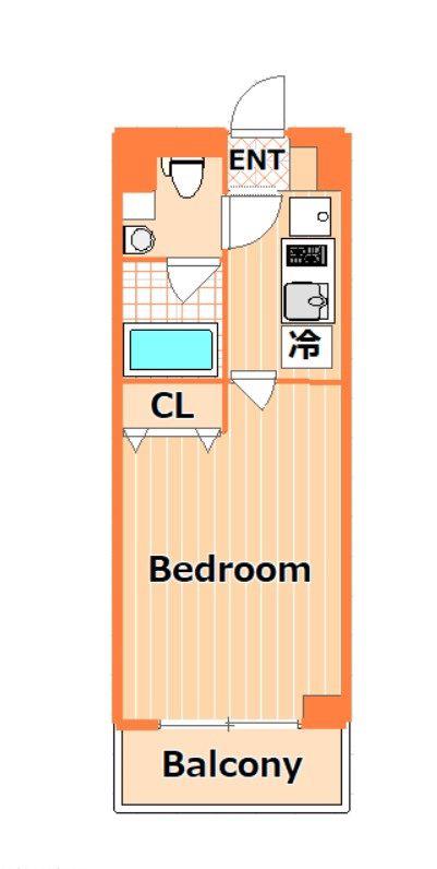SHOKEN RESIDENCE横浜大口(1K/2階)の間取り写真
