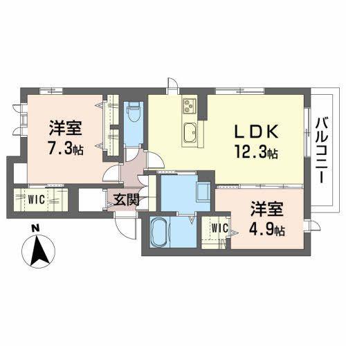 リヴィエール・ソフィア(2LDK/3階)の間取り写真