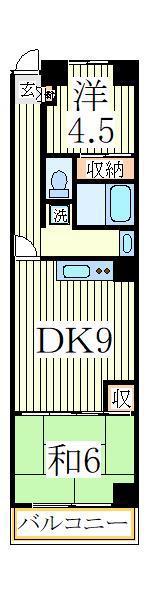 南柏堀ハイツ(2DK/4階)の間取り写真