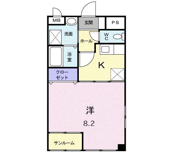 ナビッシュ南畝(1K/1階)の間取り写真