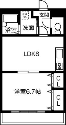 アビテナポール(1LDK/1階)の間取り写真