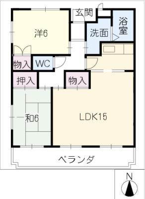 ブランドール(2LDK/3階)の間取り写真