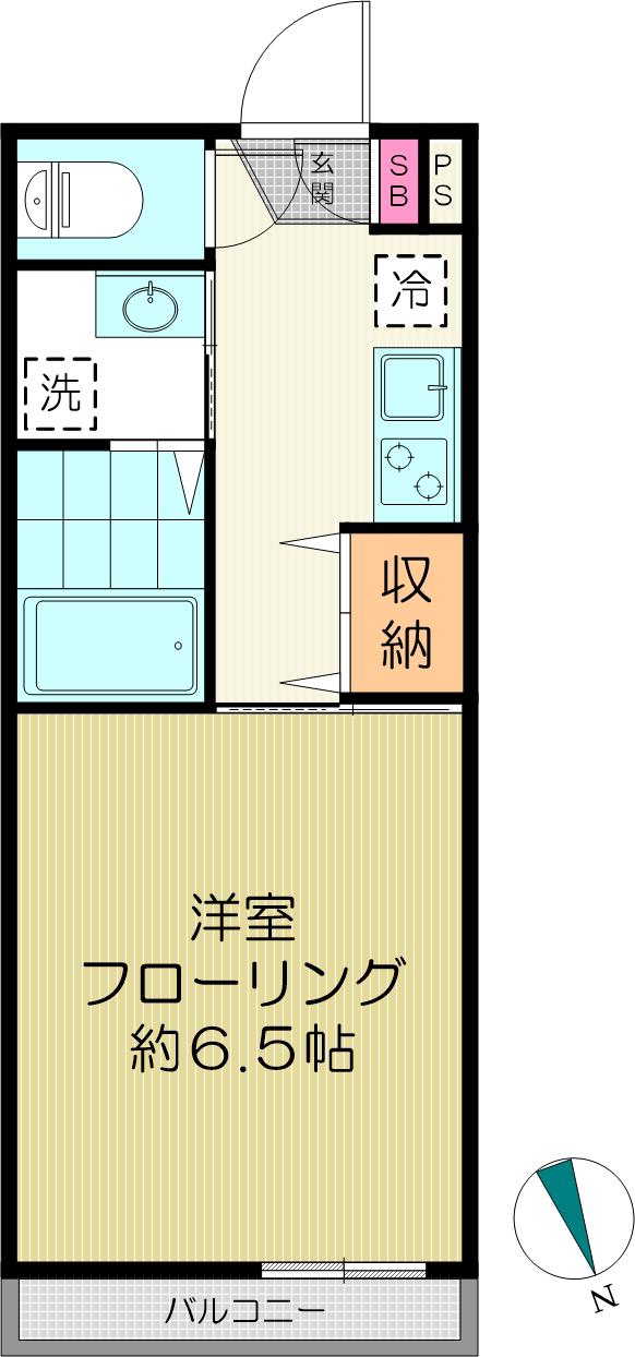 ラペ早稲田(1K/1階)の間取り写真