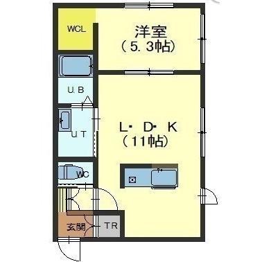 MARESSE CHOUCHOUマレッセシュシュ(1LDK/2階)の間取り写真