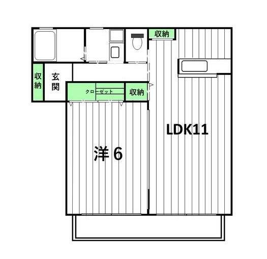 サニーコート(1LDK/2階)の間取り写真