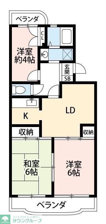 パールメゾン鏑木(3LDK/2階)の間取り写真