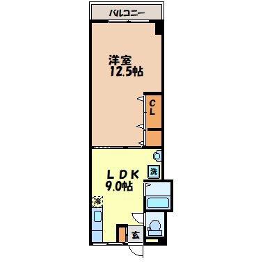 コーポラスハーモニー(1LDK/3階)の間取り写真