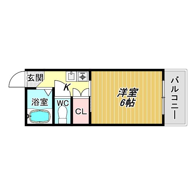 パールハイムアビコ(1K/5階)の間取り写真