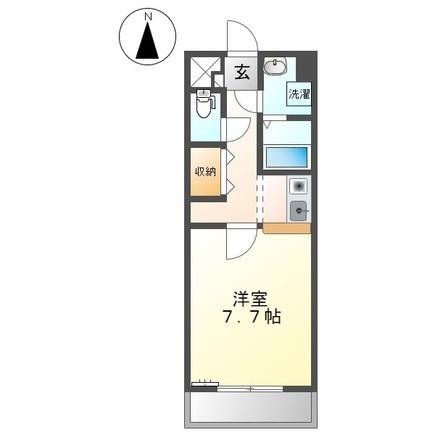 デロリアン(1K/2階)の間取り写真