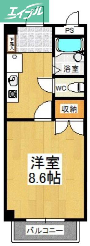 フォレスト大元(1K/3階)の間取り写真