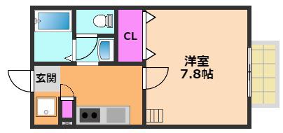 ネオメゾン小山(1K/2階)の間取り写真