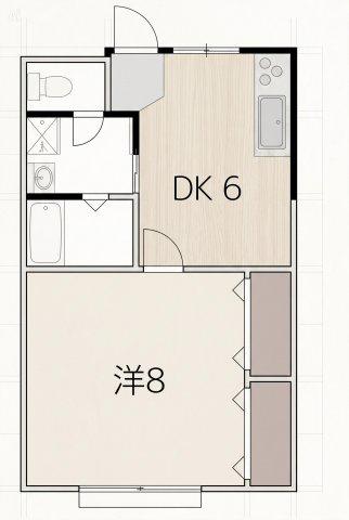 丸泰桜町ビル(1DK/2階)の間取り写真