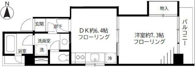 ル・マーシャンド池之端(1DK/3階)の間取り写真