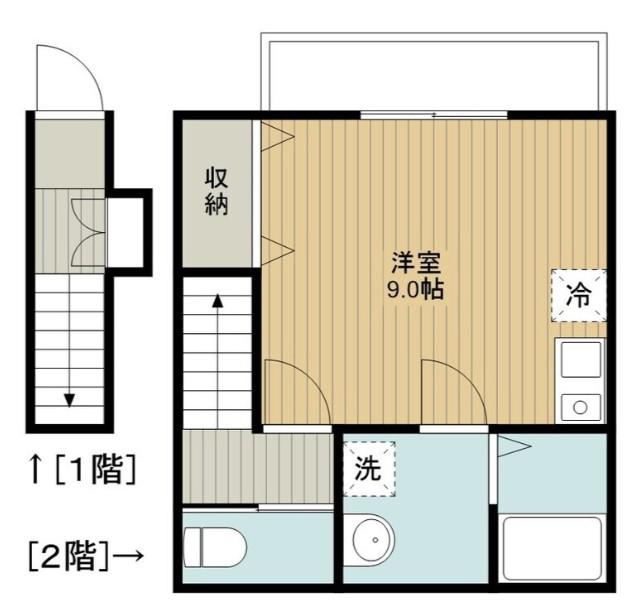 ペルソーナ上尾上町(ワンルーム/2階)の間取り写真