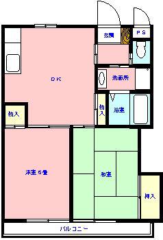 メゾン本郷(2DK/2階)の間取り写真