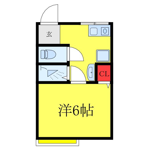 丸一荘(1K/2階)の間取り写真