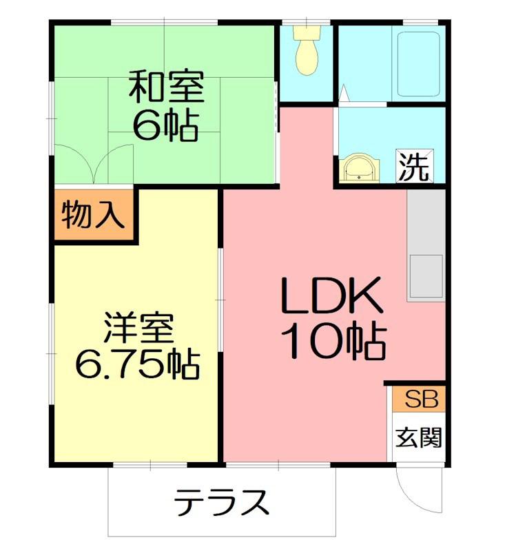 木村アパート(2DK/1階)の間取り写真