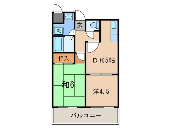 和光ハイツ(2DK/1階)の間取り写真