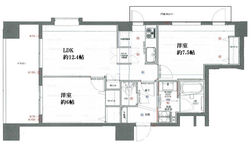 ドゥーエ練馬(2LDK/11階)の間取り写真