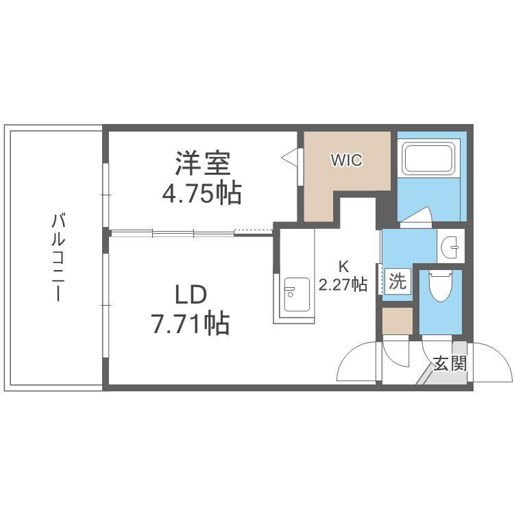 SーRESIDENCE琴似本通AVANTA(1LDK/1階)の間取り写真
