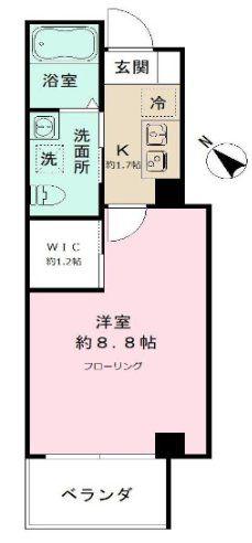 N-FLATS大森山王(1K/3階)の間取り写真