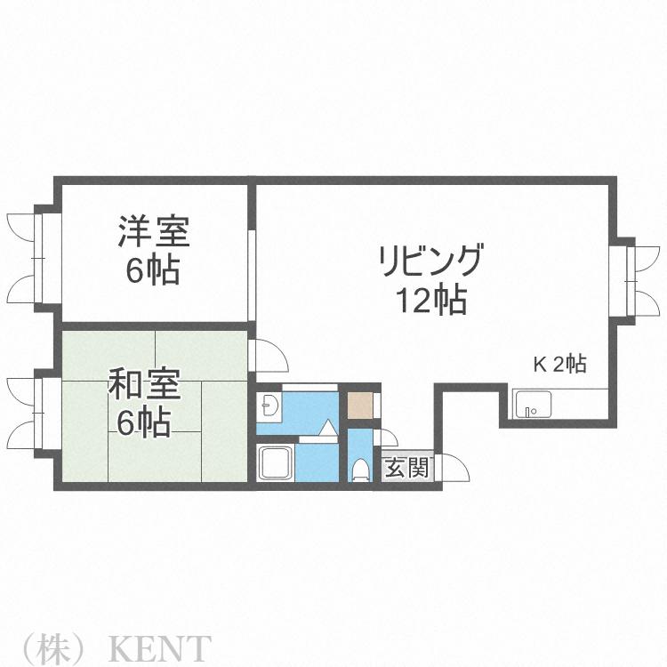 シティハイツ(2LDK/3階)の間取り写真