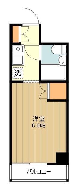 ルミエール八王子(1K/1階)の間取り写真