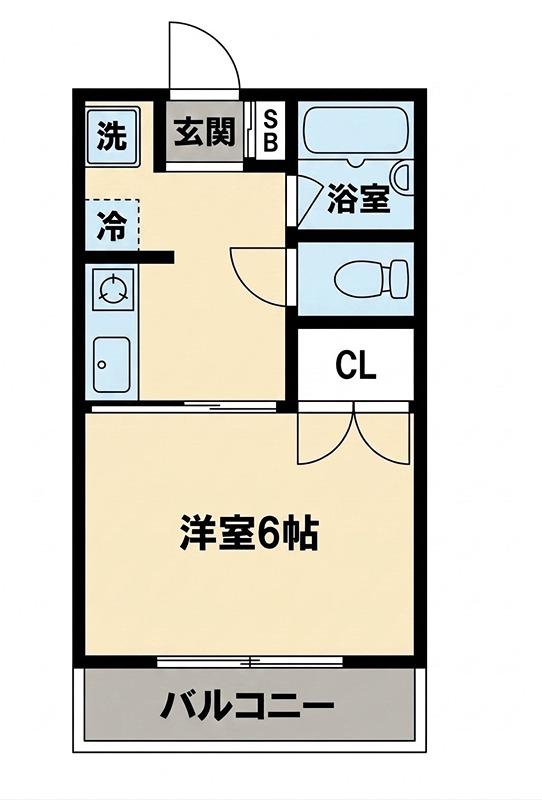 アビタシオンアサバ(1K/3階)の間取り写真