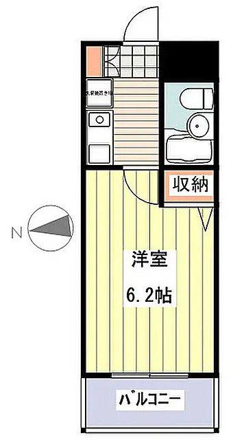 プラティーク上北沢(1K/2階)の間取り写真