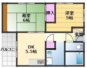 丸源ビル(2DK/3階)の間取り写真