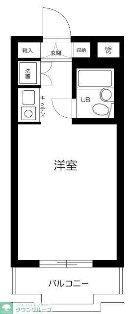 ライオンズマンション新宿原町(ワンルーム/2階)の間取り写真
