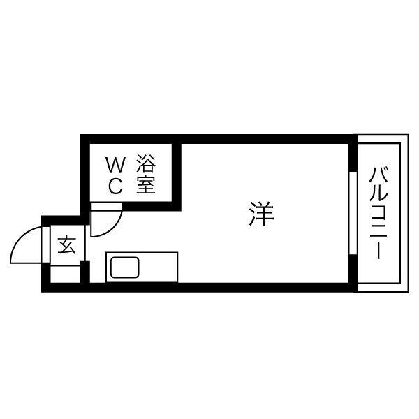 サンハイツあさひ(ワンルーム/5階)の間取り写真