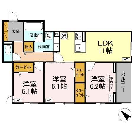 D-LUPINUS(3LDK/2階)の間取り写真