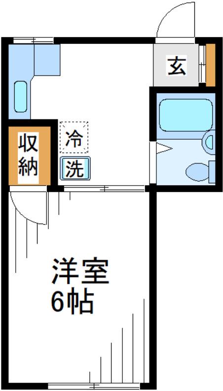 サンローズS(1DK/1階)の間取り写真