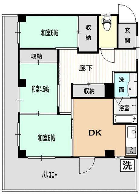 秋元コーポ(3DK/3階)の間取り写真
